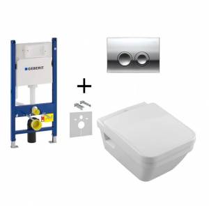 Комплект унитаз безободковый Villeroy&Boch Omnia Architectura Direct Flush и инсталляция Geberit 4в1